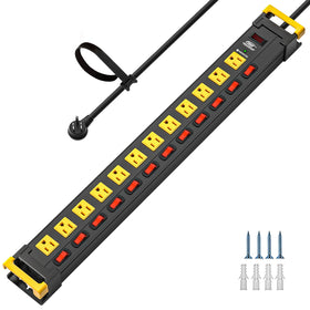CRST 12-outlet power strip with individual switches for selective power control