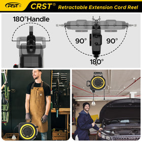 CRST 180-degree swivel bracket enabling multi-angle cord reach.