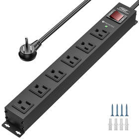 CRST 6-outlet heavy-duty power strip housing ideal for a durable workshop setup.