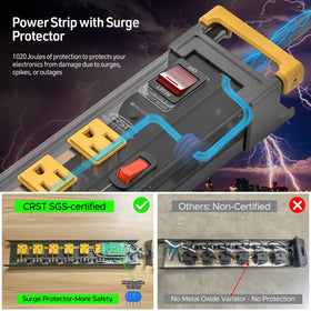 CRST 6ft SJT cord with angled flat plug for tight spaces.