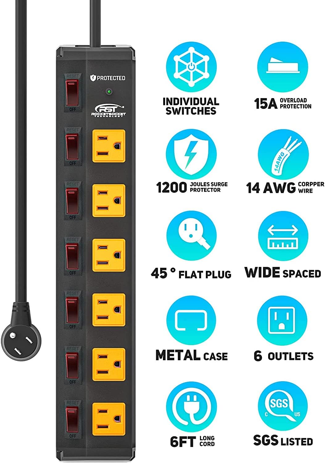 CRST close-up of 1.77 inch outlet spacing preventing bulky plug interference
