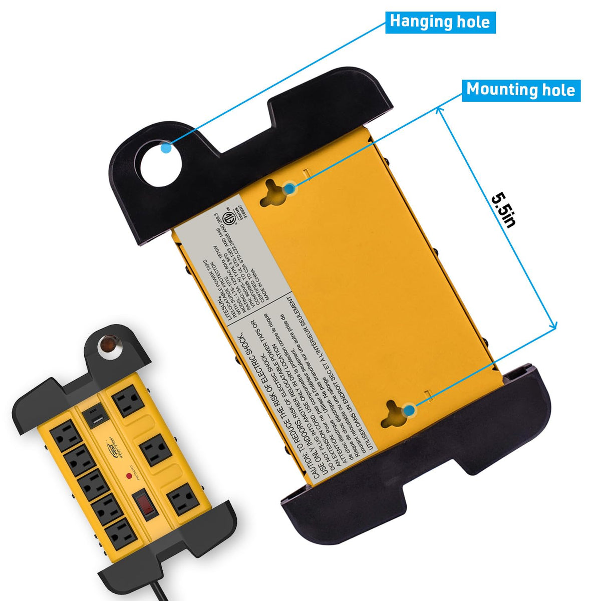 CRST heavy-duty surge protector suits garage or workshop workspace.