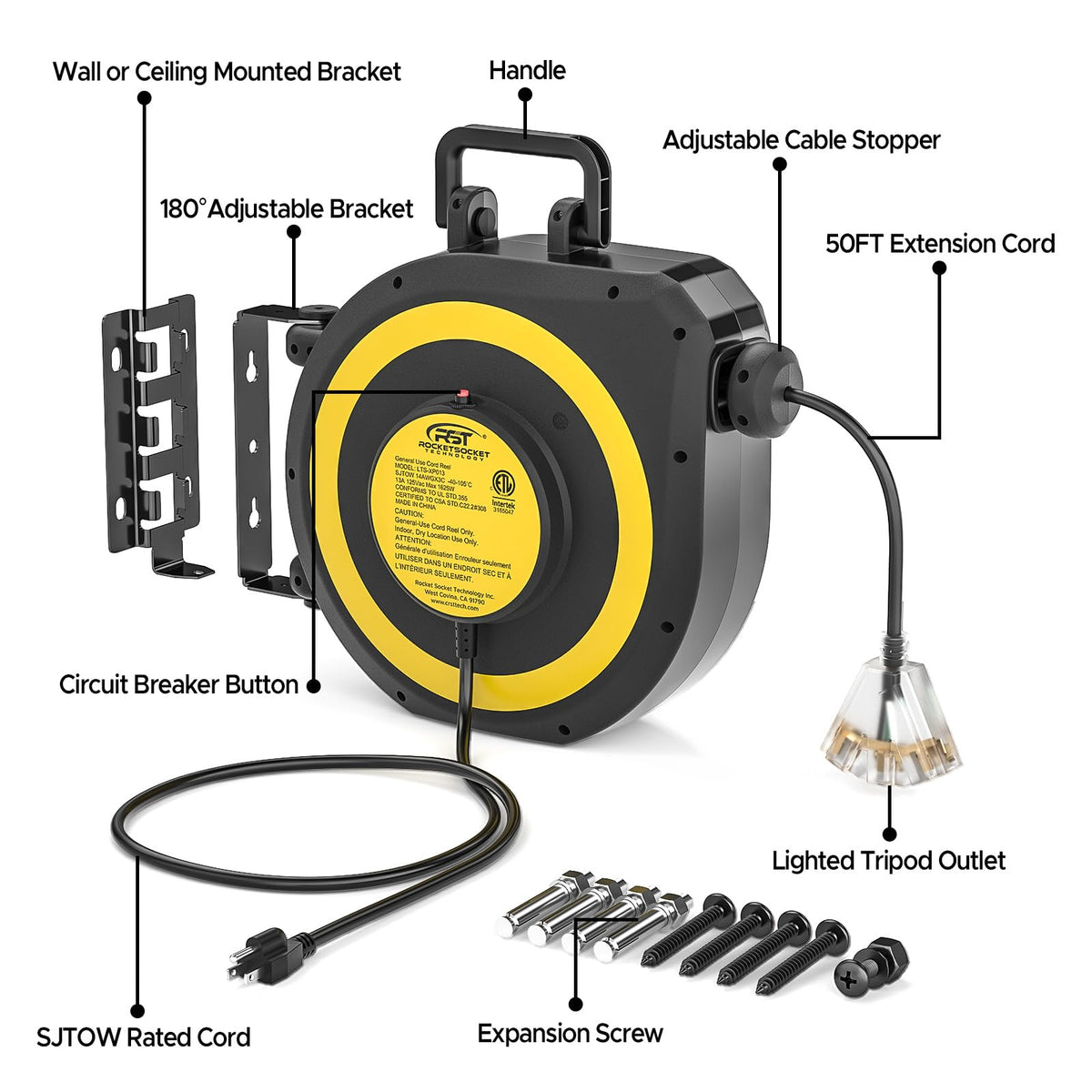 CRST portable handle for easy reel relocation.