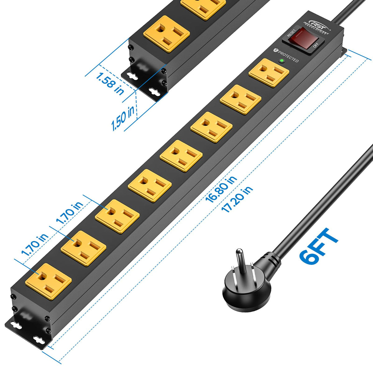 CRST power strip powering drills and chargers in workshop showcasing reliable tool support