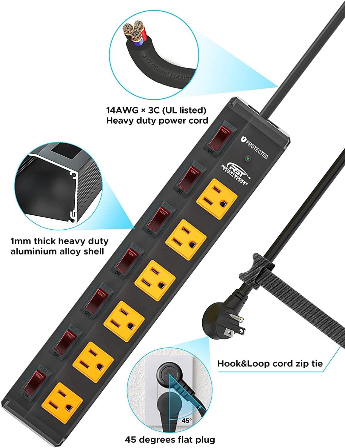 CRST screw-mounted on garage wall for permanent secure power hub