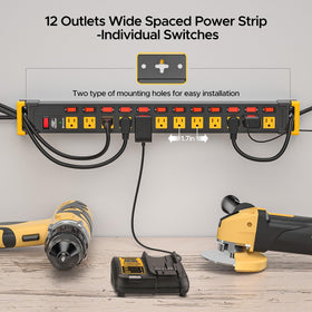 CRST wide-spaced outlets with 45-degree plug design for bulky adapters