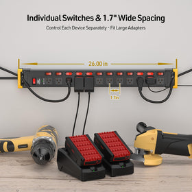 CRST wide-spaced outlets illustrate bulky plugs fitting neatly in tight spaces.