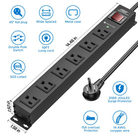 CRST detail of wide-spaced outlets showing room for bulky adapters benefit: prevents blockage