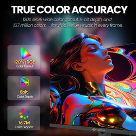 CRUA display with 120% sRGB coverage for vibrant visuals