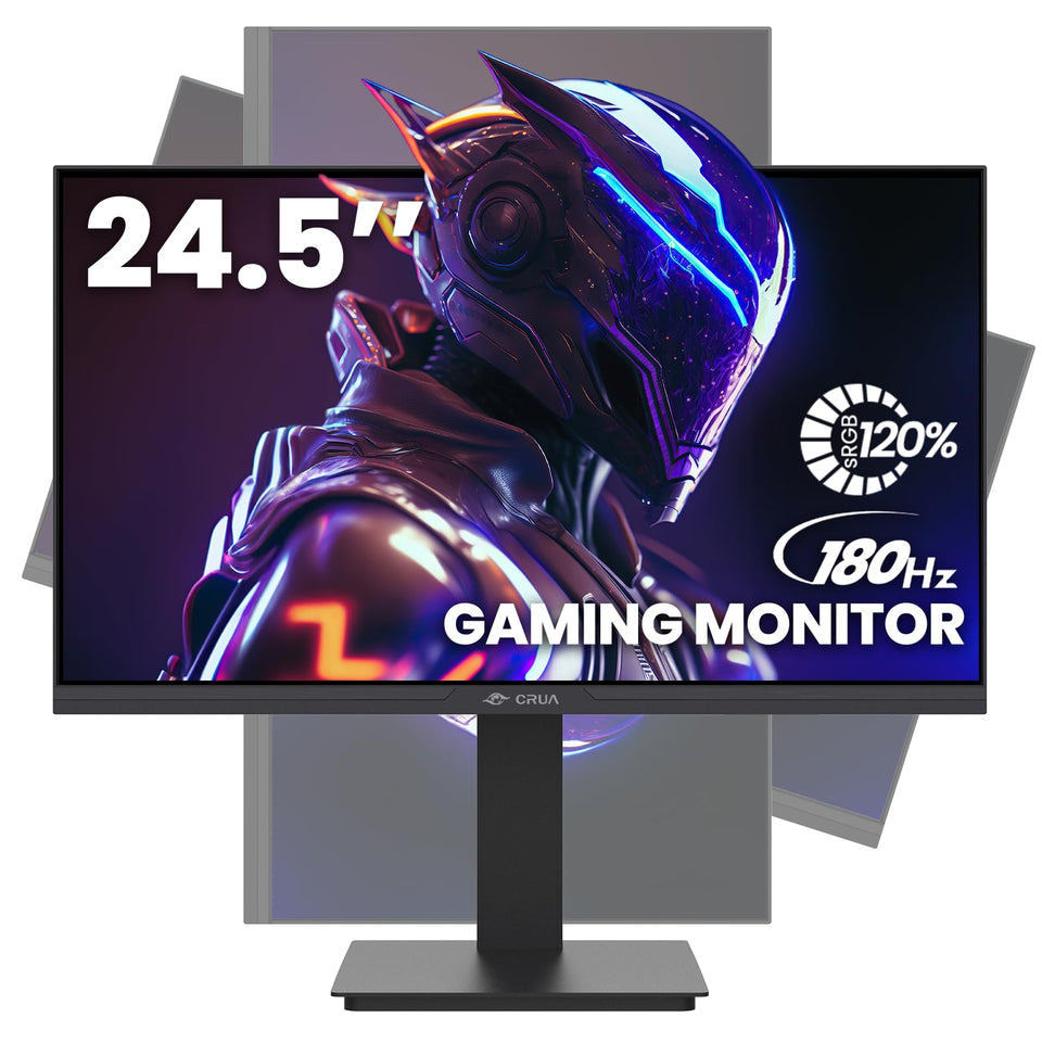 CRUA 24.5-inch monitor with crosshair aids quick target tracking in fast games