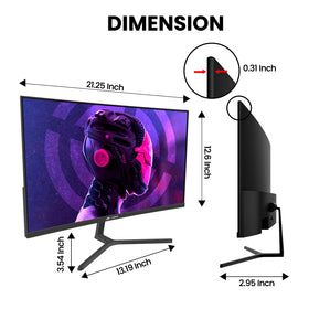 CRUA 24-inch 240Hz curved monitor wall-mount ready saves desk space