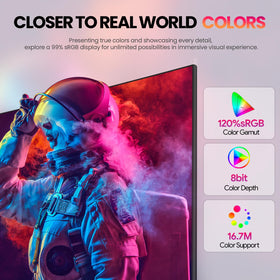 CRUA 24-inch panel offers 120% sRGB for vivid color reproduction.