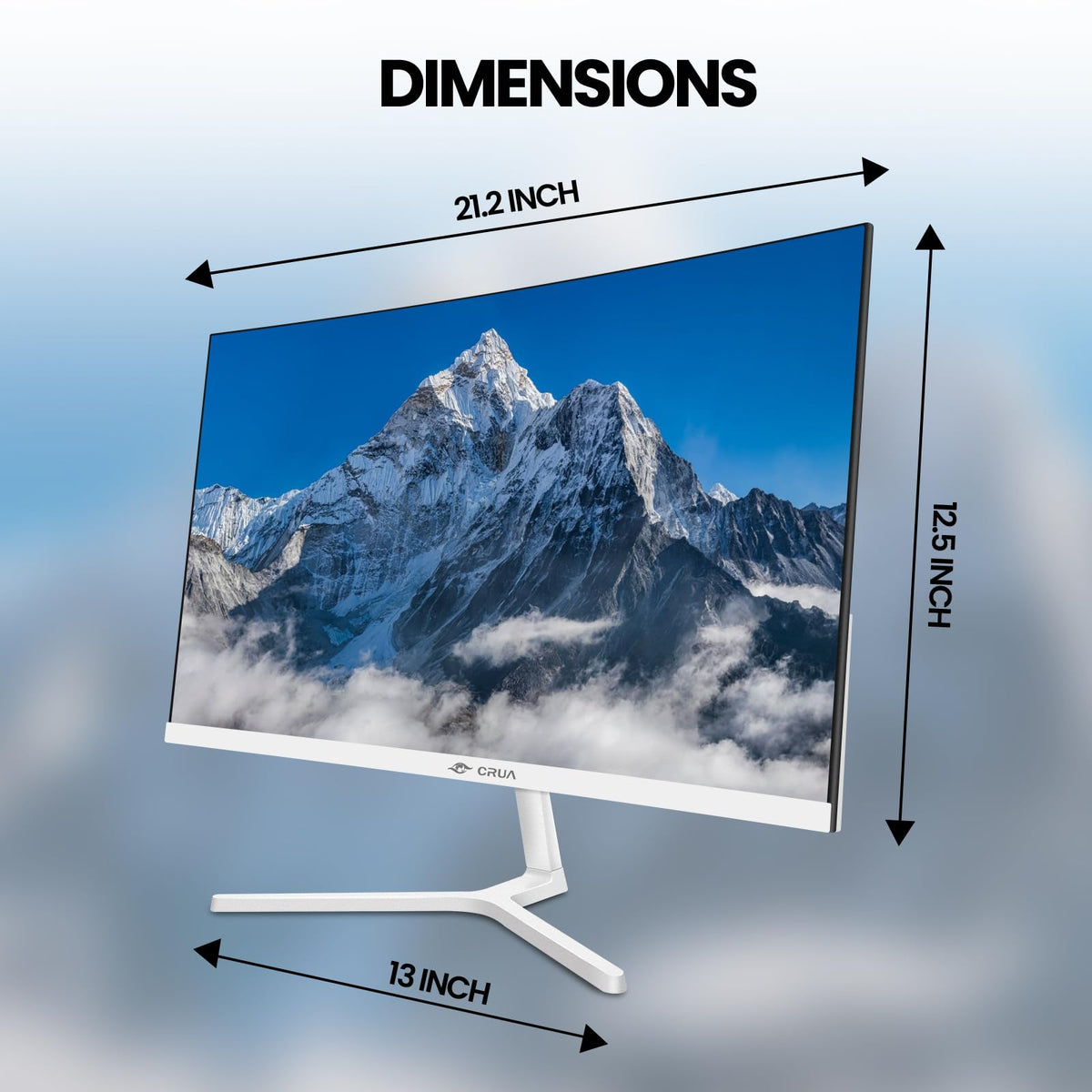 CRUA curved monitor delivers wide 178° viewing angles with consistent colors.