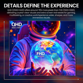 CRUA 27'' curved monitor 120% sRGB color coverage for vivid visuals