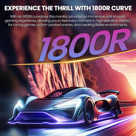 CRUA 27'' curved monitor HDMI and DP ports for versatile connections