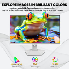 CRUA 27-inch 4K white monitor in a real desk setup