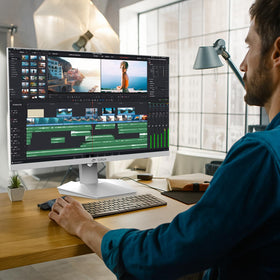 CRUA 27-inch 4K white monitor wall mounting ready