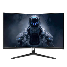 CRUA 27-inch curved monitor side angle highlights slim profile and comfort.