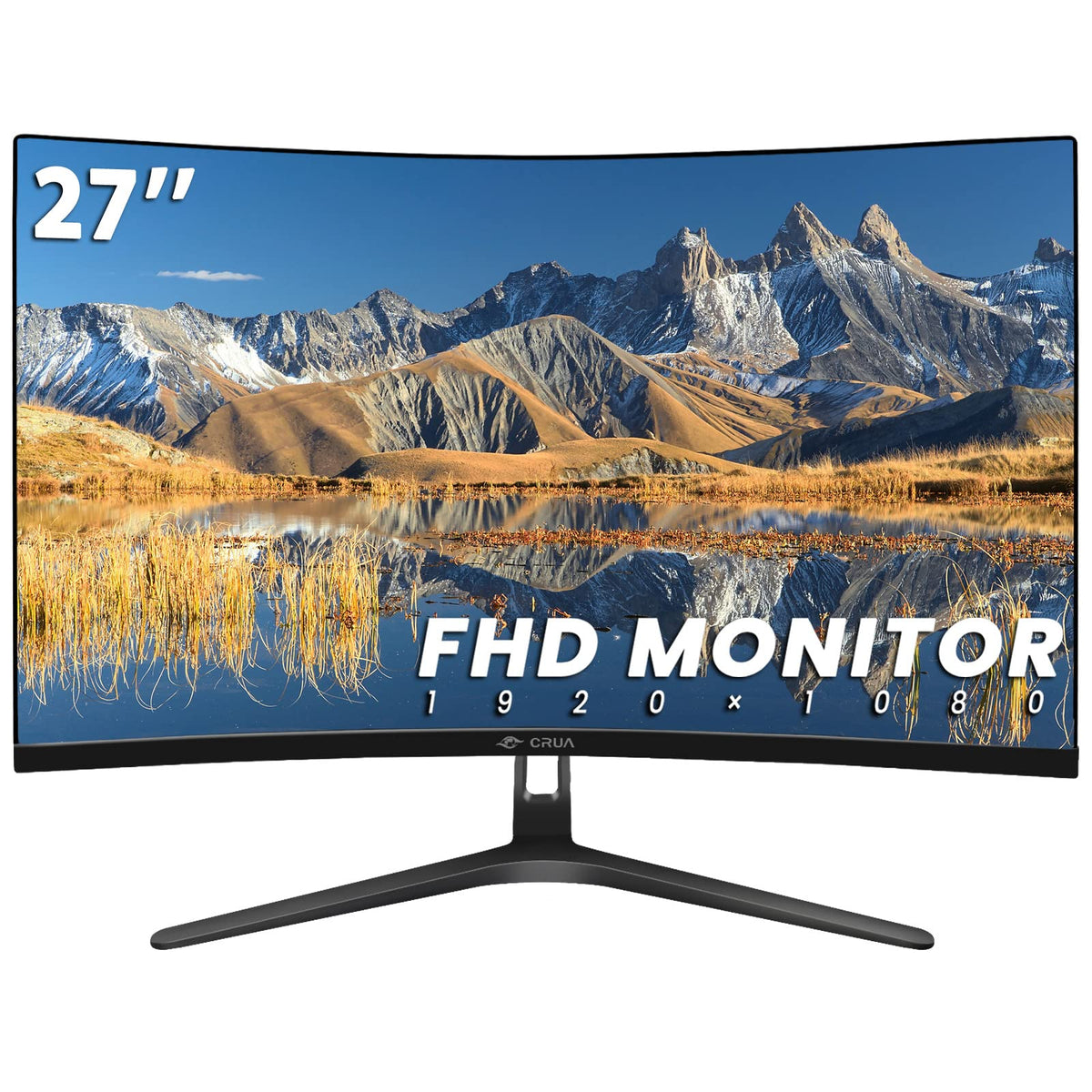 CRUA 27-inch curved monitor tilt-adjusted stand for customized comfort during long sessions