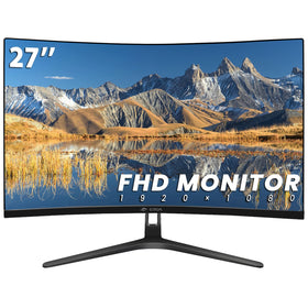 CRUA 27-inch curved monitor tilt-adjusted stand for customized comfort during long sessions