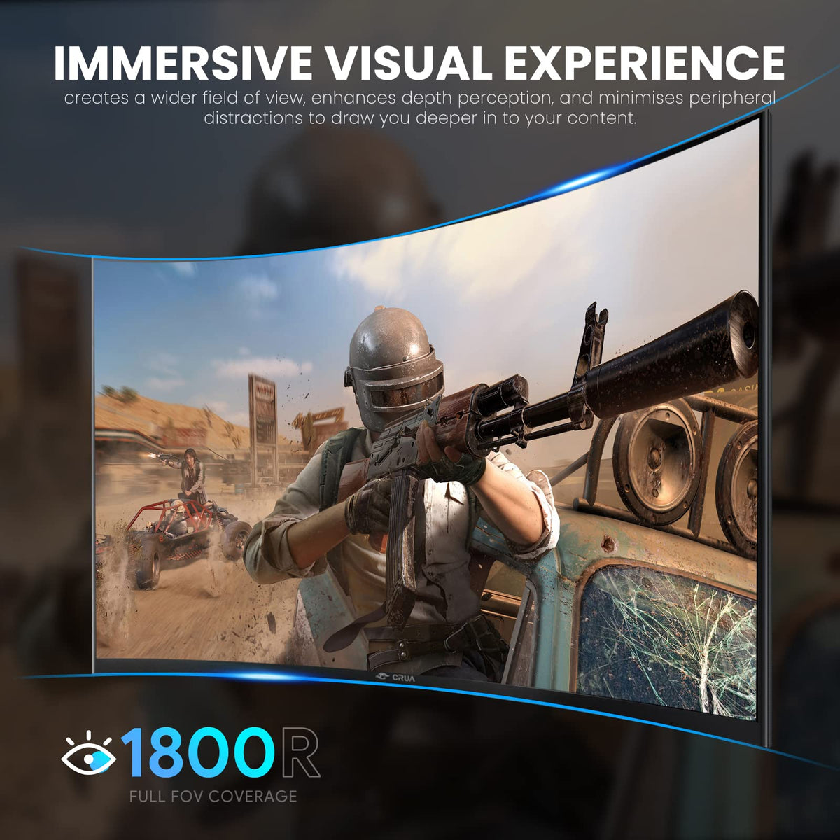 CRUA 27-inch curved monitor vivid image with rich colors for movies and gaming