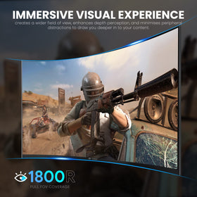 CRUA 27-inch curved monitor vivid image with rich colors for movies and gaming