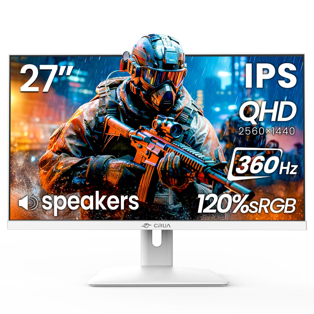 CRUA 27-Inch gaming monitor with 360Hz for esports precision.