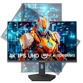CRUA 27-inch 4K gaming monitor front view for immersive visuals in games and movies.