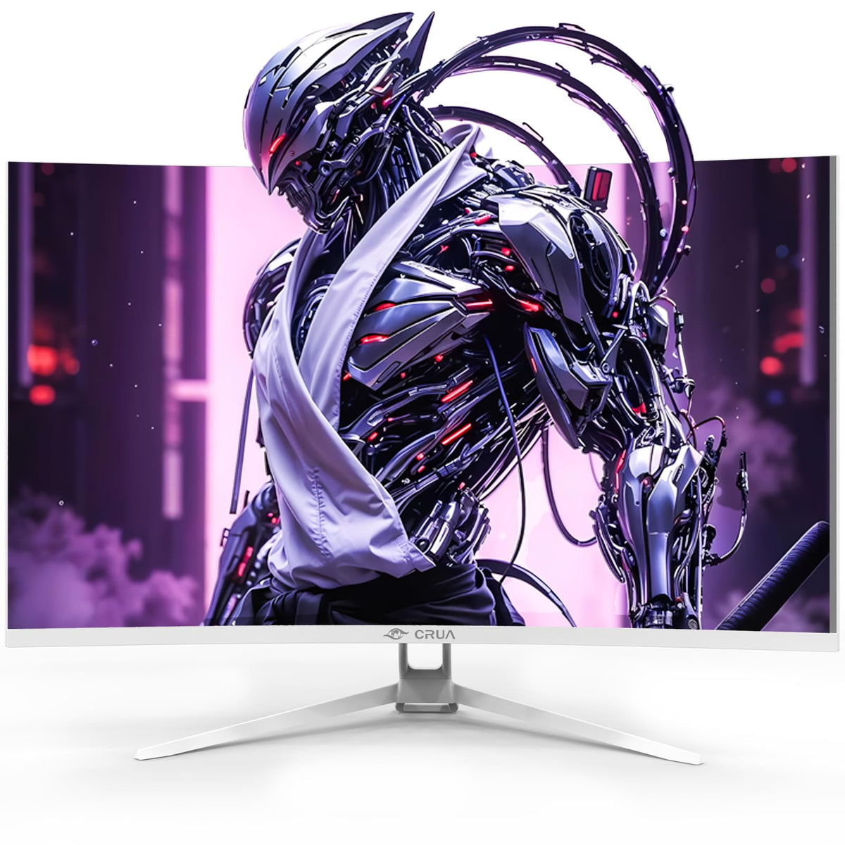CRUA 32-inch curved monitor demonstrates deep contrast with 1500R VA panel.
