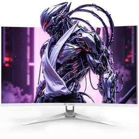 CRUA 32-inch curved monitor demonstrates deep contrast with 1500R VA panel.