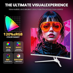 CRUA 32-inch curved monitor with AMD FreeSync for tear-free gameplay.