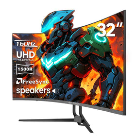 CRUA 32-inch curved monitor front view for immersive gaming and multimedia.