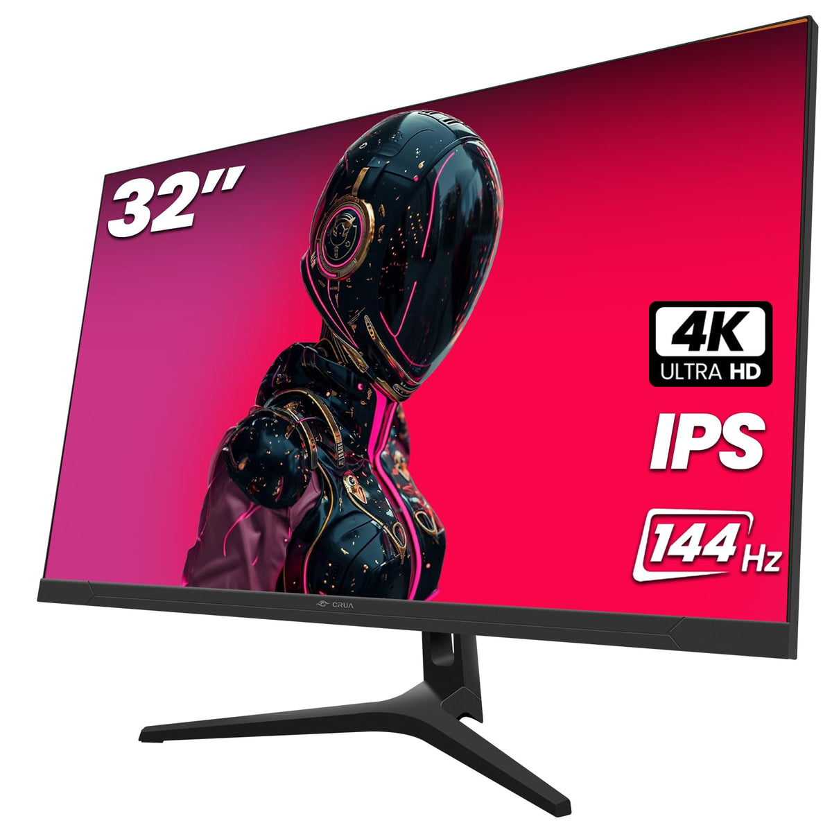 CRUA 32-inch 4K monitor front view for sharp visuals in work and play