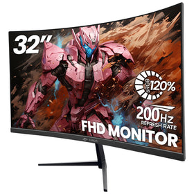 CRUA 32-inch curved monitor front view for immersive gaming.