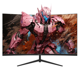 CRUA 32-inch curved monitor side profile shows slim design and VA curve.