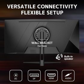CRUA ultrawide monitor ideal for streaming and productivity tasks.
