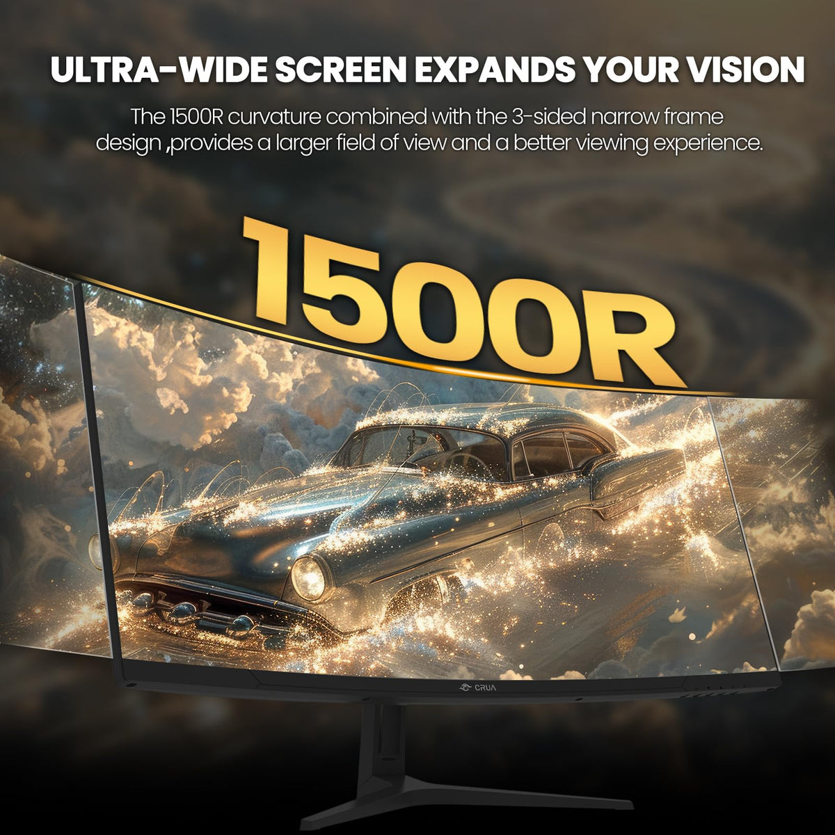 CRUA 34-inch display offers vibrant color and high contrast for content work