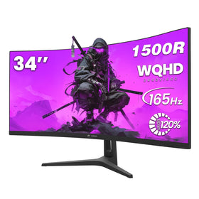 CRUA 34-inch curved monitor front view with immersive ultrawide display for multitasking