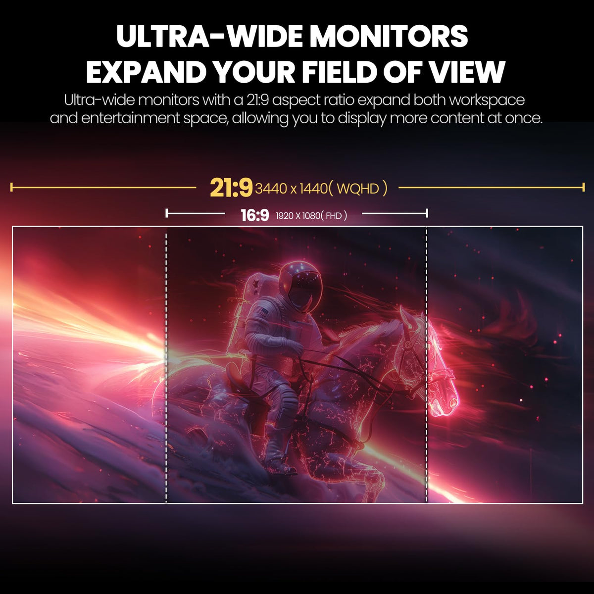 CRUA 34'' ultrawide monitor color gamut display enables rich gradients and detailed visuals.