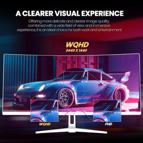 CRUA 34'' ultrawide monitor connectivity ports for versatile device pairing.