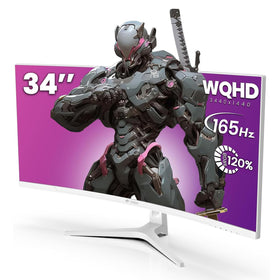 CRUA 34'' ultrawide monitor front view enhances workspace and multitasking.