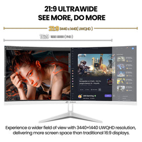 CRUA 34-inch ultrawide monitor IPS panel displays vivid colors for precise editing.