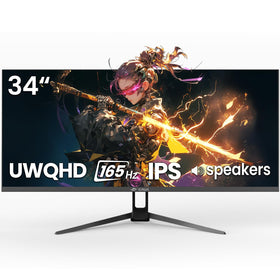 CRUA 34-inch ultrawide monitor UWQHD boosts productivity with expansive horizontal workspace.