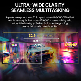CRUA 49-inch curved monitor vivid colors at 120% sRGB for design work.