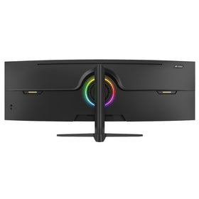 CRUA 49-inch curved monitor gaming scene demonstrates smooth 165Hz gameplay.