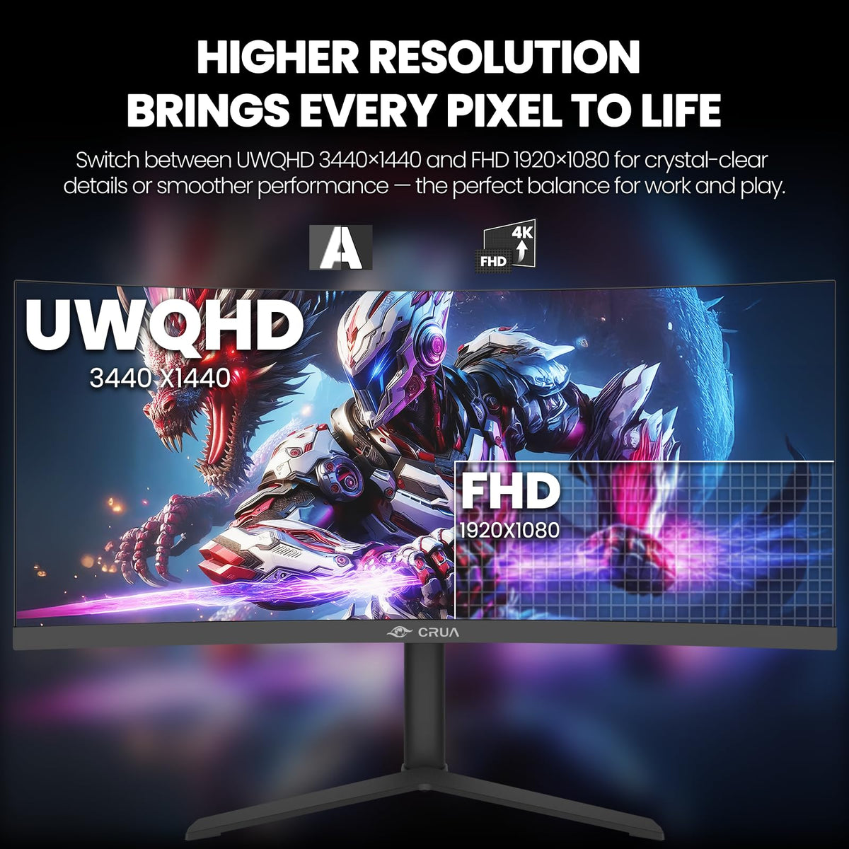 CRUA height-adjustable stand supports ergonomic, comfortable long sessions.