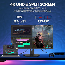 CRUA dual HDMI 2.1 and DisplayPort 1.4 for flexible connections.