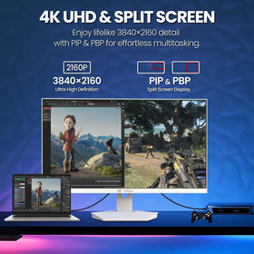 CRUA HDMI 2.1 and DP ports enable flexible, high-speed connections.