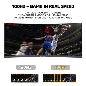 CRUA monitor with FreeSync at 100Hz for smooth gaming.