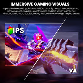 CRUA with FreeSync and blue light filter for comfortable sessions.